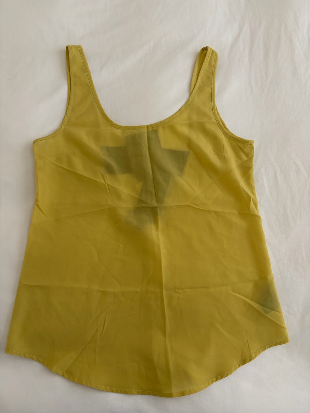PJK Patterson J. Kincaid Mustard Yellow Tank Top leather strap XS NWT